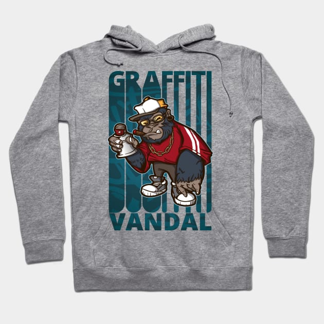 Graffiti Gorilla Vandal. Hoodie by MadebyTigger